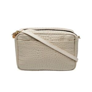 CLARE V Cream Embossed “Marisol” Crossbody Bag